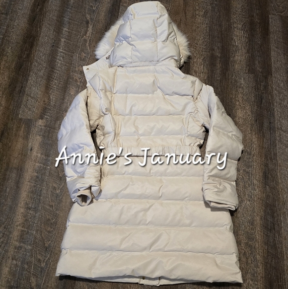 ZARA Women’s Water Repellent Windproof Hooded Puffer Coat(Ecru, US L) - Picture 15 of 16